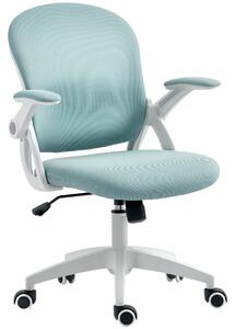 Vinsetto Scaun de Birou Ergonomic, cu Spătar din Plasă, Scaun de Birou cu Înălțime Reglabilă, 65.5x61.5x88-97.5 cm, Albastru Deschis | Aosom Romania