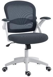 Vinsetto Scaun de Birou Ergonomic cu Spătar din Plasă și Scaun Căptușit, Înalțime Reglabilă, 65,5x61,5x88-97,5 cm, Gri | Aosom Romania