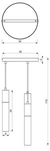 Lustră pe cablu CASSA 3xGU10/8W/230V albă/aurie