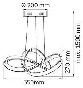 Lustră LED pe cablu dimabilă INDIGO LED/44W/230V Wofi 6134.01.88.9000