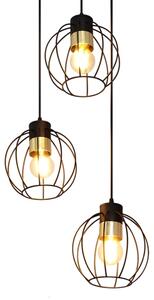 Lustră pe cablu STARLIGHT 3xE27/15W/230V neagră/aurie