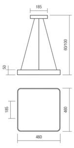 Lustră LED pe cablu SCREEN LED/48W/230V 3000K Redo 01-1124