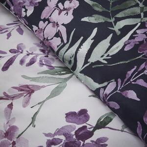 Lenjerie albă/violet pentru pat de o persoană 135x200 cm Wisteria - Catherine Lansfield