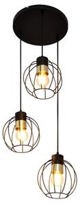 Lustră pe cablu STARLIGHT 3xE27/15W/230V neagră/aurie