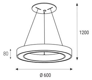 Lustră LED pe cablu SATURN LED/50W/230V 3000K d. 60 cm albă LED2