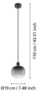 Lustră pe cablu OILELLA 1xE27/40W/230V gri Eglo 99616