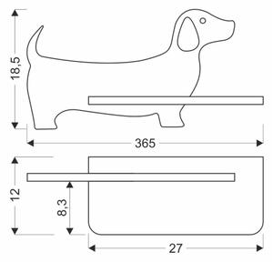 Aplică LED cu raft pentru copii DOG LED/5W/230V negru/lemn