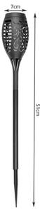 Lampa solara decorativa, efect de flacara, set 4 bucati, baterie 3,7 V, autonomie 10 ore