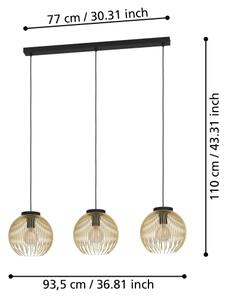 Lustră pe cablu VENEZUELA 3xE27/40W/230V Eglo 900167