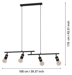 Lustră pe cablu LURONE 4xE27/10W/230V Eglo 900177