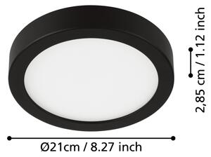 Plafonieră LED pentru baie Eglo FUEVA 900644, 17W/230V, IP44, neagră