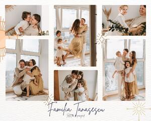 Tablou Canvas Personalizat cu 6 Poze Pentru Familie "Familia Tanasescu" , PS108