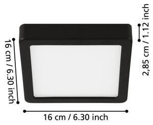 Eglo 900643 - Plafonieră pentru baie FUEVA LED/11W/230V IP44 neagră