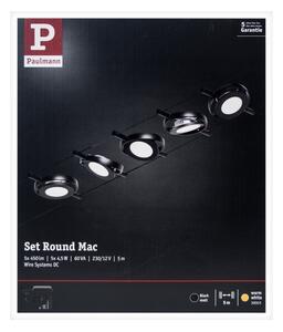 Paulmann 94418 - Set 5x LED/4,5W sistem complet cu cablu ROUNDMAC 230V negru
