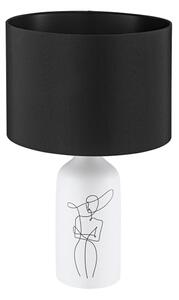 Lampă de masă VINOZA 1xE27/40W/230V albă/neagră Eglo 43824
