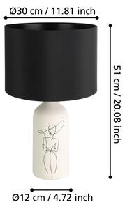Lampă de masă VINOZA 1xE27/40W/230V albă/neagră Eglo 43824