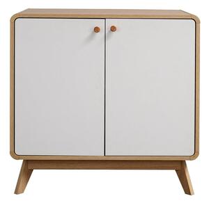 Comodă albă joasă cu aspect de lemn de stejar 75x75 cm Cassie - Støraa