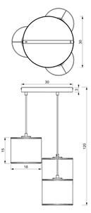 Lustră pe cablu RATTAN 3xE27/60W/230V ratan