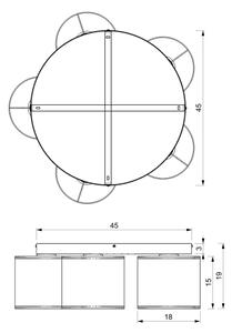 Lustră aplicată LOFT SHADE 5xE27/60W/230V neagră