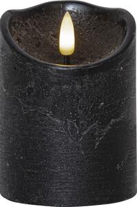 Lumânare cu LED din ceară neagră Star Trading Flamme Rustic, înălțime 10 cm