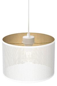 Lustră pe cablu LOFT SHADE 1xE27/60W/230V d. 25 cm albă/aurie