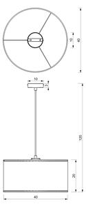 Lustră pe cablu LOFT SHADE 1xE27/60W/230V d. 40 cm albă/aurie
