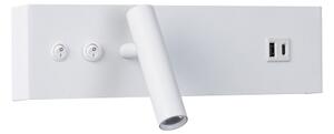 Brilagi-LED Aplica de perete cu spot și port USB NOCTIS, LED/3W/230V+LED/9W, albă