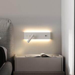 Brilagi-LED Aplica de perete cu spot și port USB NOCTIS, LED/3W/230V+LED/9W, albă