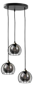 Lustră pe cablu SOLO BLACK 3xE27/60W/230V neagră/aurie