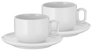 SET 2x ceașcă cu farfurioară pentru cappuccino WMF BARISTA 160 ml alb