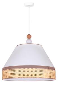 Duolla - Lustră pe cablu AVIGNON 1xE27/15W/230V d. 60 cm albă/ratan