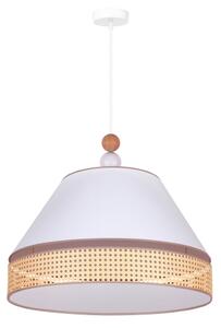 Duolla - Lustră pe cablu AVIGNON 1xE27/15W/230V d. 60 cm albă/ratan