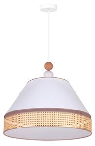Duolla - Lustră pe cablu AVIGNON 1xE27/15W/230V d. 50 cm albă/ratan