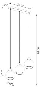 Lustră pe cablu ALINO 3xE27/60W/230V neagră Sollux SL.1142