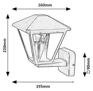 Lampă de perete de exterior PARAVENTO 1xE27/40W/230V IP44 Rabalux 7146