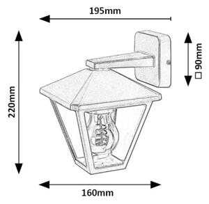 Lampă de perete de exterior PARAVENTO 1xE27/40W/230V IP44 Rabalux 7147