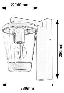 Lampă de perete de exterior SAVANO 1xE27/40W/230V IP44 Rabalux 7266