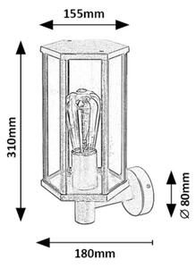 Lampă de perete de exterior DUBROVNIK 1xE27/40W/230V IP44 Rabalux 7239