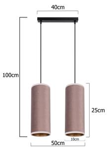 Lustr AVALO 2xE27/60W/230V cablu roz roz-miediu