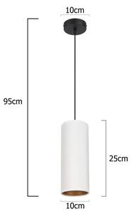 Lustr AVALO 1xE27/60W/230V alb/cupru pe cablu
