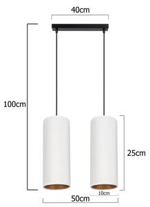 Lustr AVALO 2xE27/60W/230V alb/cupru pe cablu