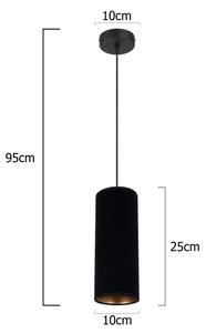 Lustră pe cablu AVALO 1xE27/60W/230V negru