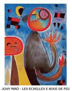 Imprimare de artă Ladders Cross the Blue Sky in a Wheel of Fire, Joan Miró