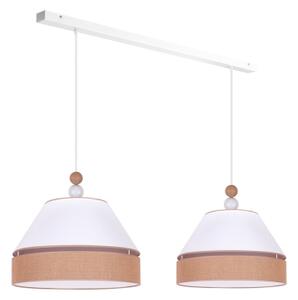 Duolla - Lustră pe cablu AVIGNON 2xE27/15W/230V albă/maro