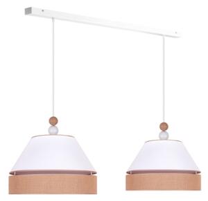 Duolla - Lustră pe cablu AVIGNON 2xE27/15W/230V albă/maro