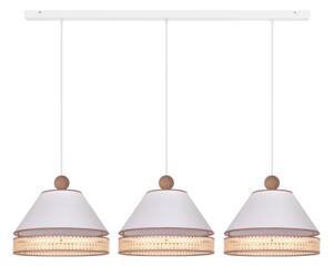 Duolla - Lustră pe cablu AVIGNON 3xE27/15W/230V albă/ratan