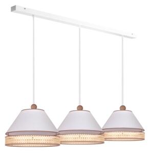 Duolla - Lustră pe cablu AVIGNON 3xE27/15W/230V albă/ratan