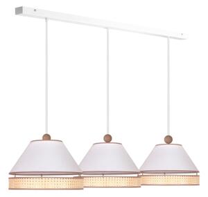 Duolla - Lustră pe cablu AVIGNON 3xE27/15W/230V albă/ratan