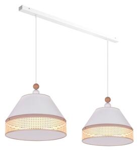 Duolla - Lustră pe cablu AVIGNON 2xE27/15W/230V albă/ratan