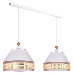 Duolla - Lustră pe cablu AVIGNON 2xE27/15W/230V albă/ratan